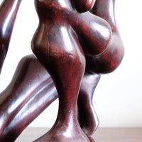 African Abstract Mahogany Sculpture Inspired by Rodin and Henry Moore