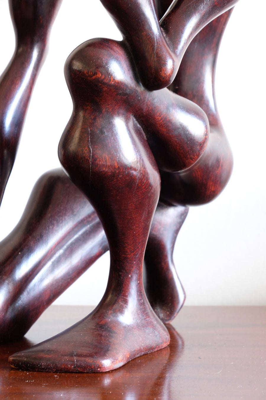 African Abstract Mahogany Sculpture Inspired by Rodin and Henry Moore