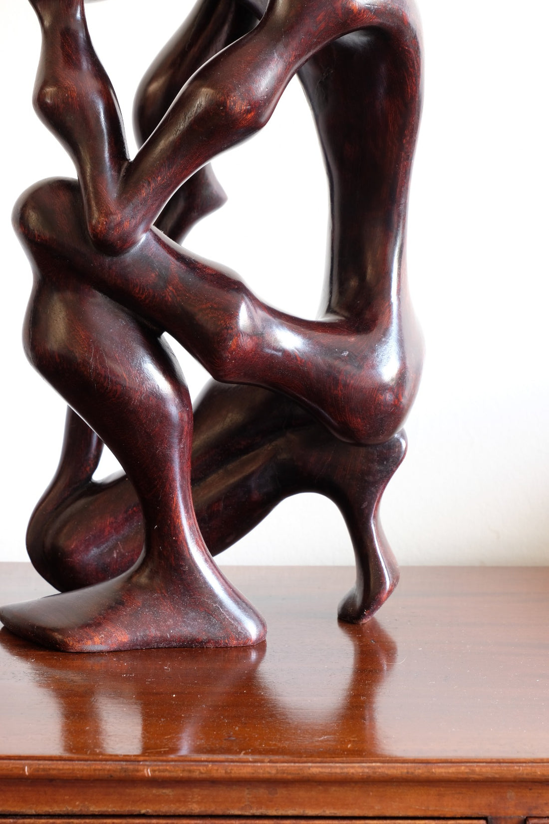 African Abstract Mahogany Sculpture Inspired by Rodin and Henry Moore