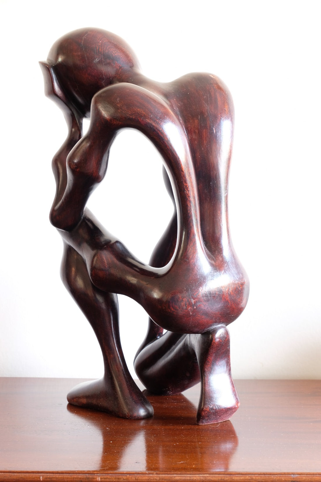African Abstract Mahogany Sculpture Inspired by Rodin and Henry Moore