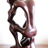 African Abstract Mahogany Sculpture Inspired by Rodin and Henry Moore