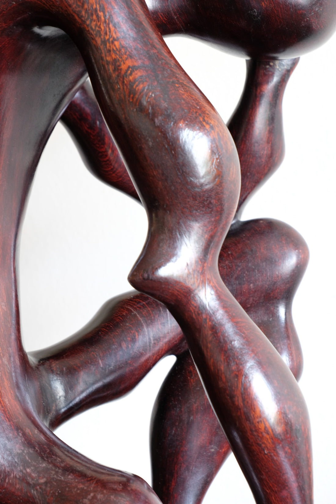 African Abstract Mahogany Sculpture Inspired by Rodin and Henry Moore