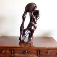 African Abstract Mahogany Sculpture Inspired by Rodin and Henry Moore