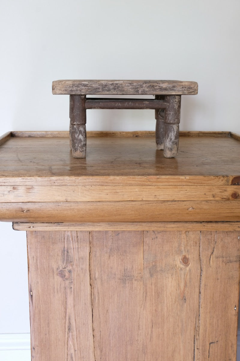 19th Century Painted Pine Milking Stool