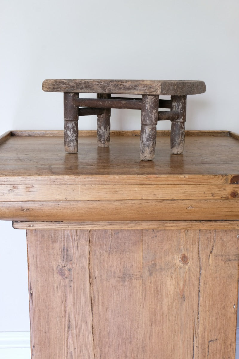 19th Century Painted Pine Milking Stool