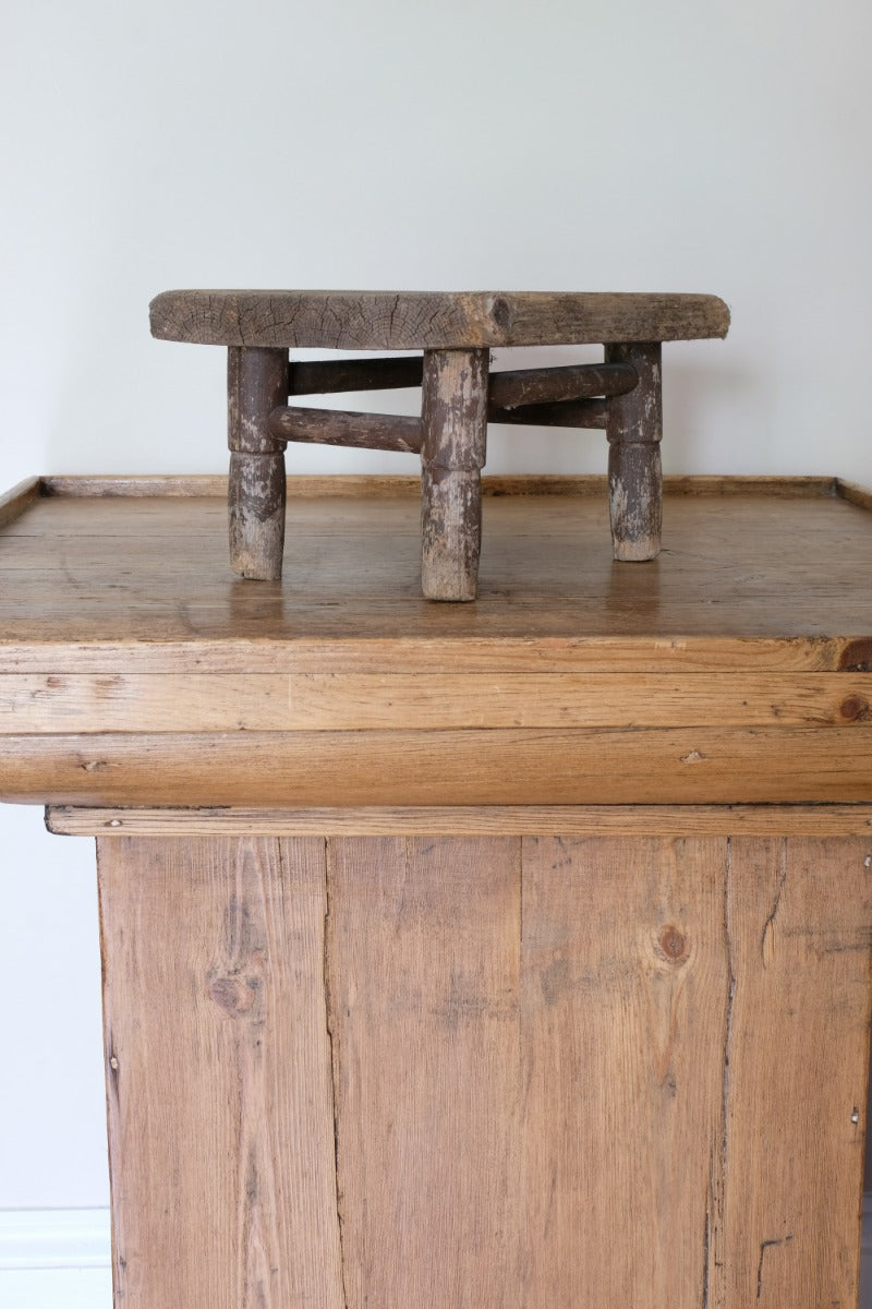 19th Century Painted Pine Milking Stool