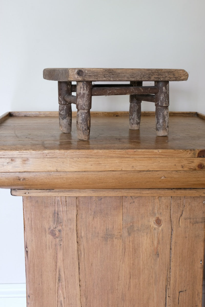 19th Century Painted Pine Milking Stool