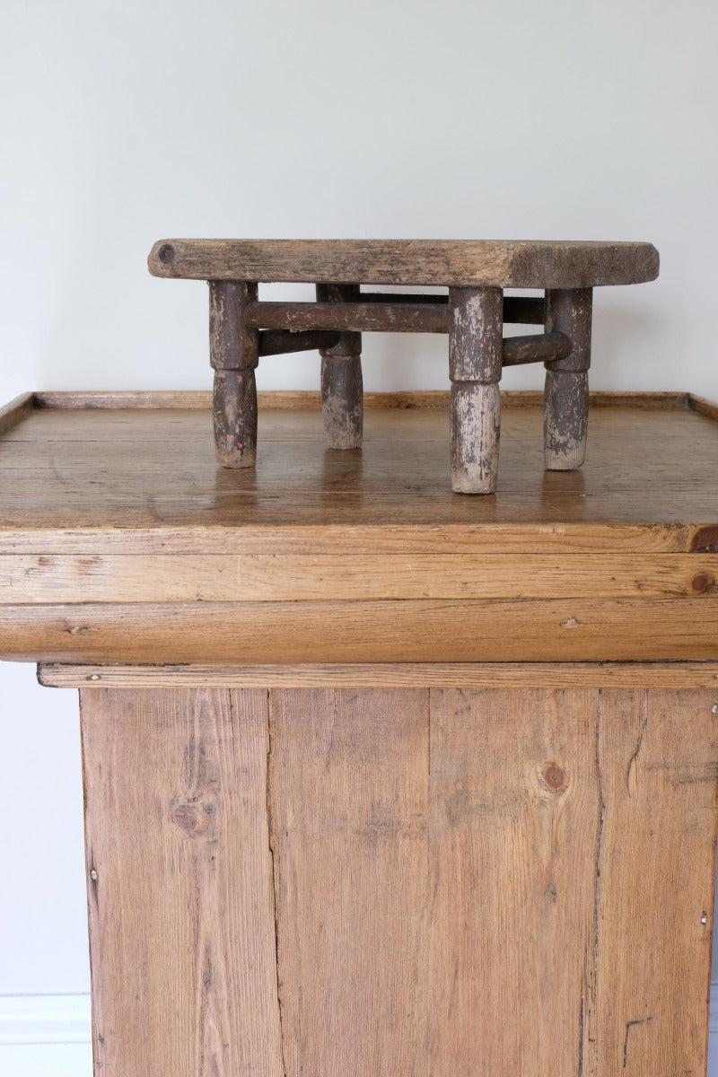 19th Century Painted Pine Milking Stool