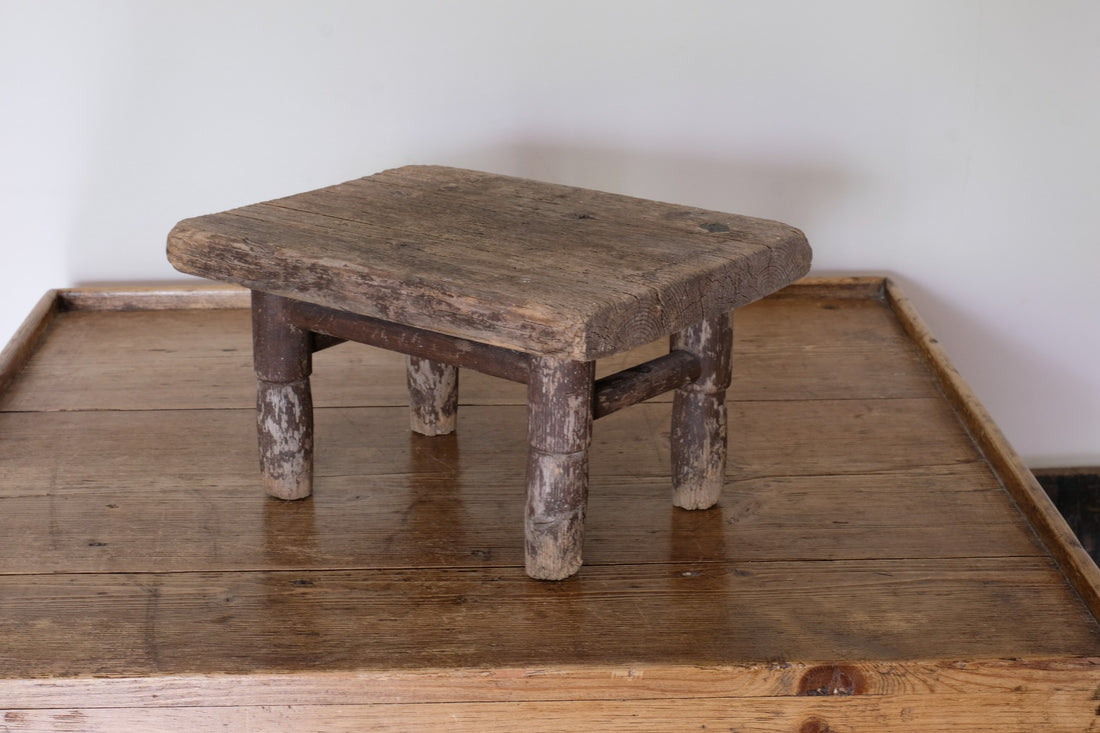 19th Century Painted Pine Milking Stool