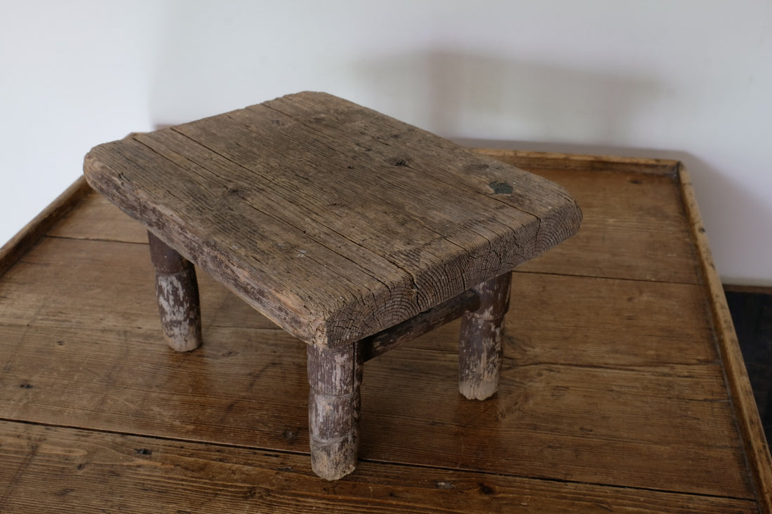 19th Century Painted Pine Milking Stool