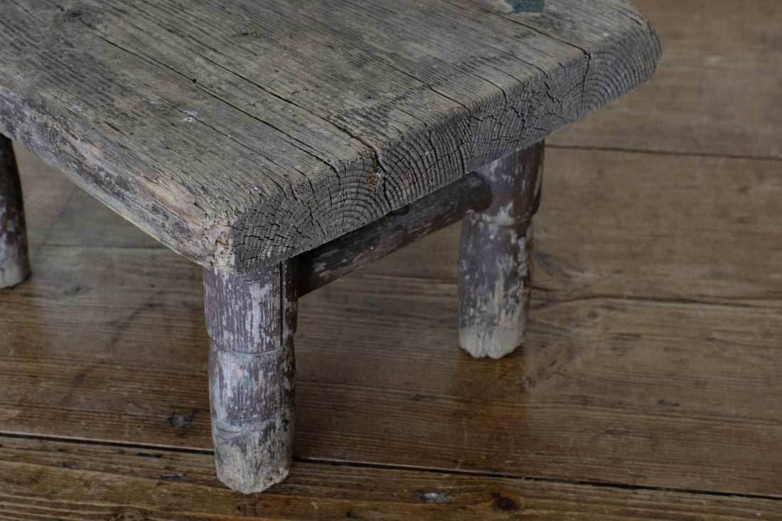 19th Century Painted Pine Milking Stool