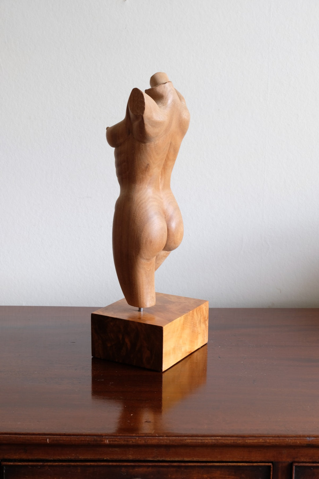 Hand Carved Wooden Female Torso Sculpture | Modernist Art