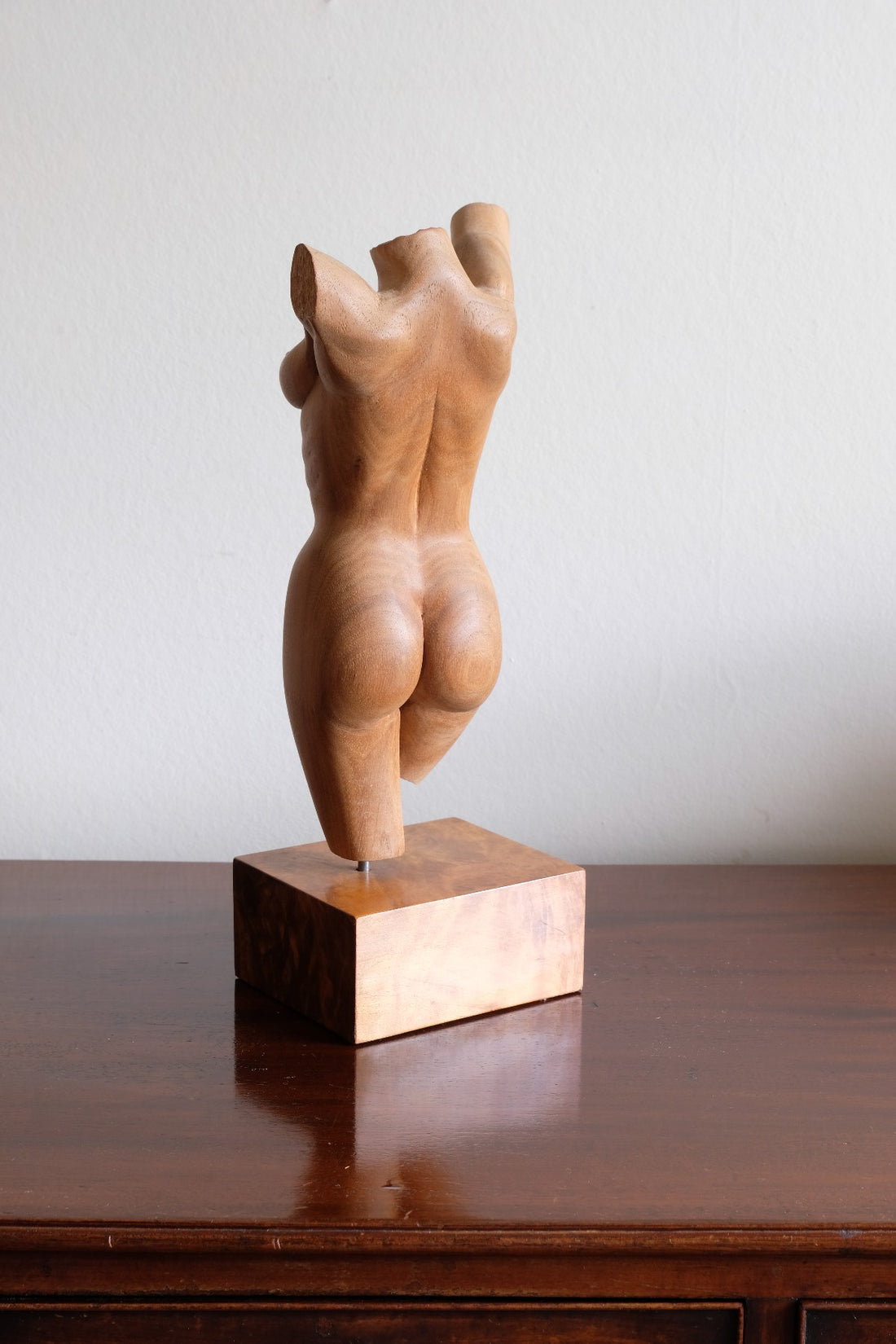 Hand Carved Wooden Female Torso Sculpture | Modernist Art