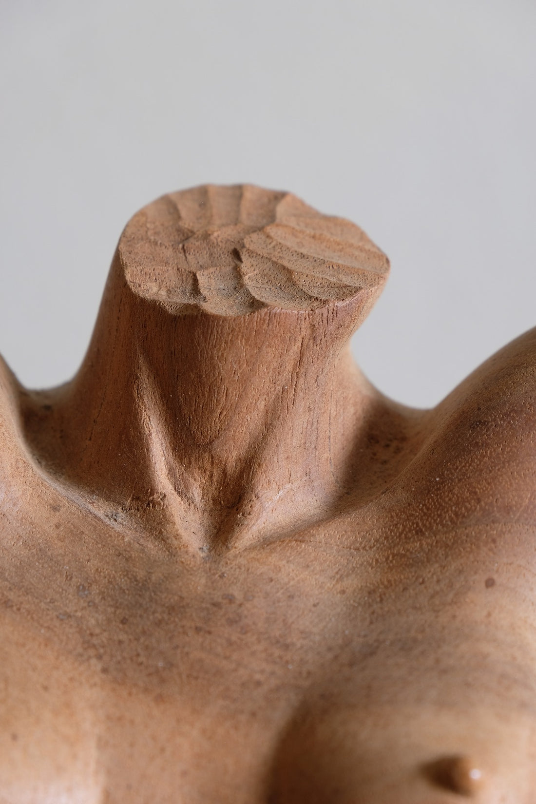 Hand Carved Wooden Female Torso Sculpture | Modernist Art