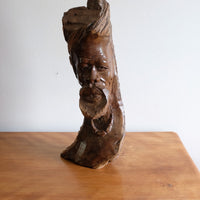 Makonde Root Wood Bust – Tribal Elder Portrait Sculpture
