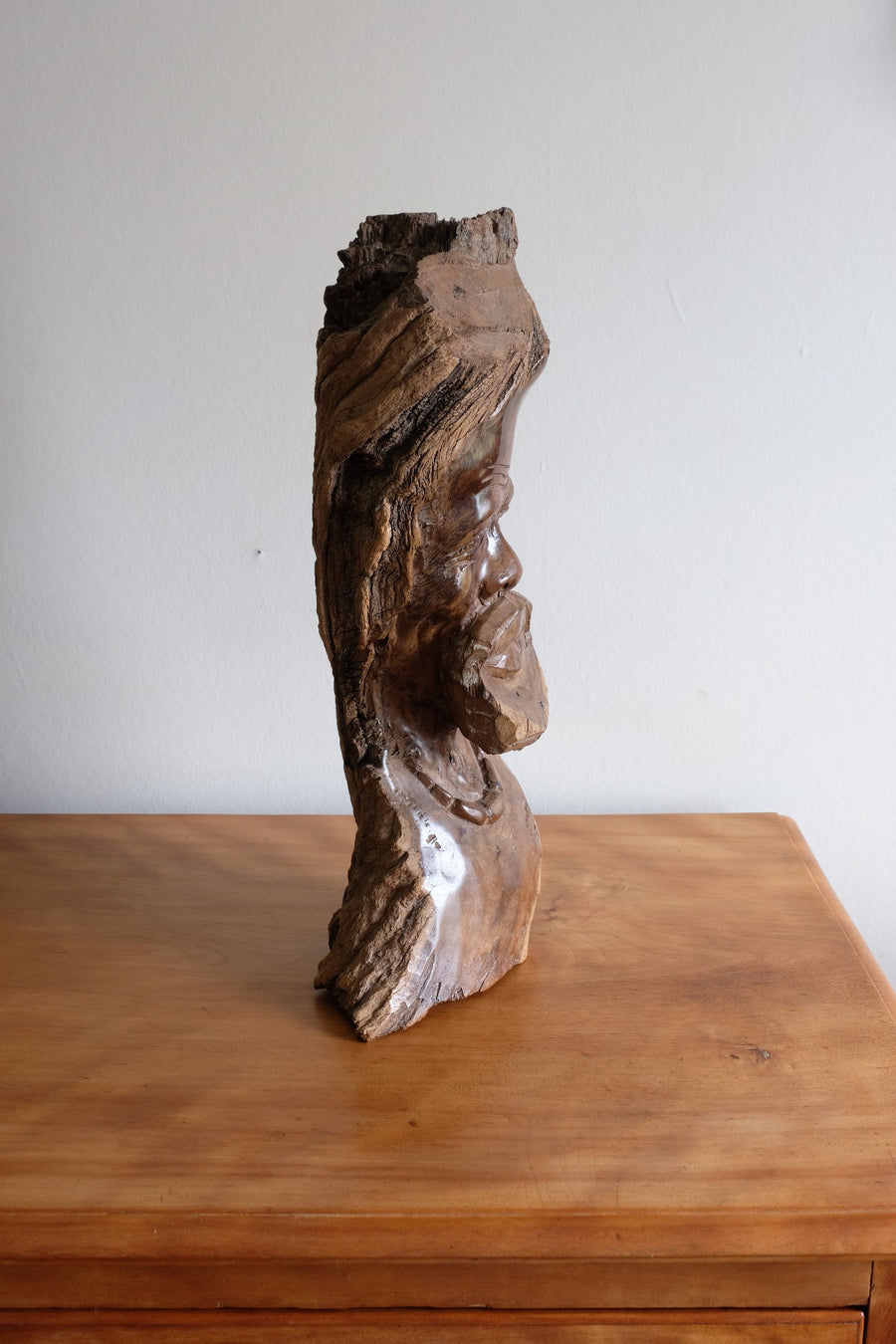 Makonde Root Wood Bust – Tribal Elder Portrait Sculpture