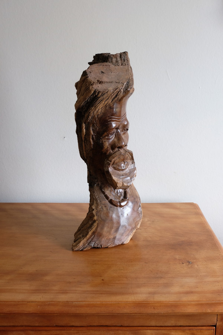 Makonde Root Wood Bust – Tribal Elder Portrait Sculpture