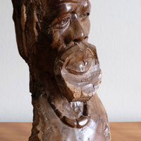 Makonde Root Wood Bust – Tribal Elder Portrait Sculpture
