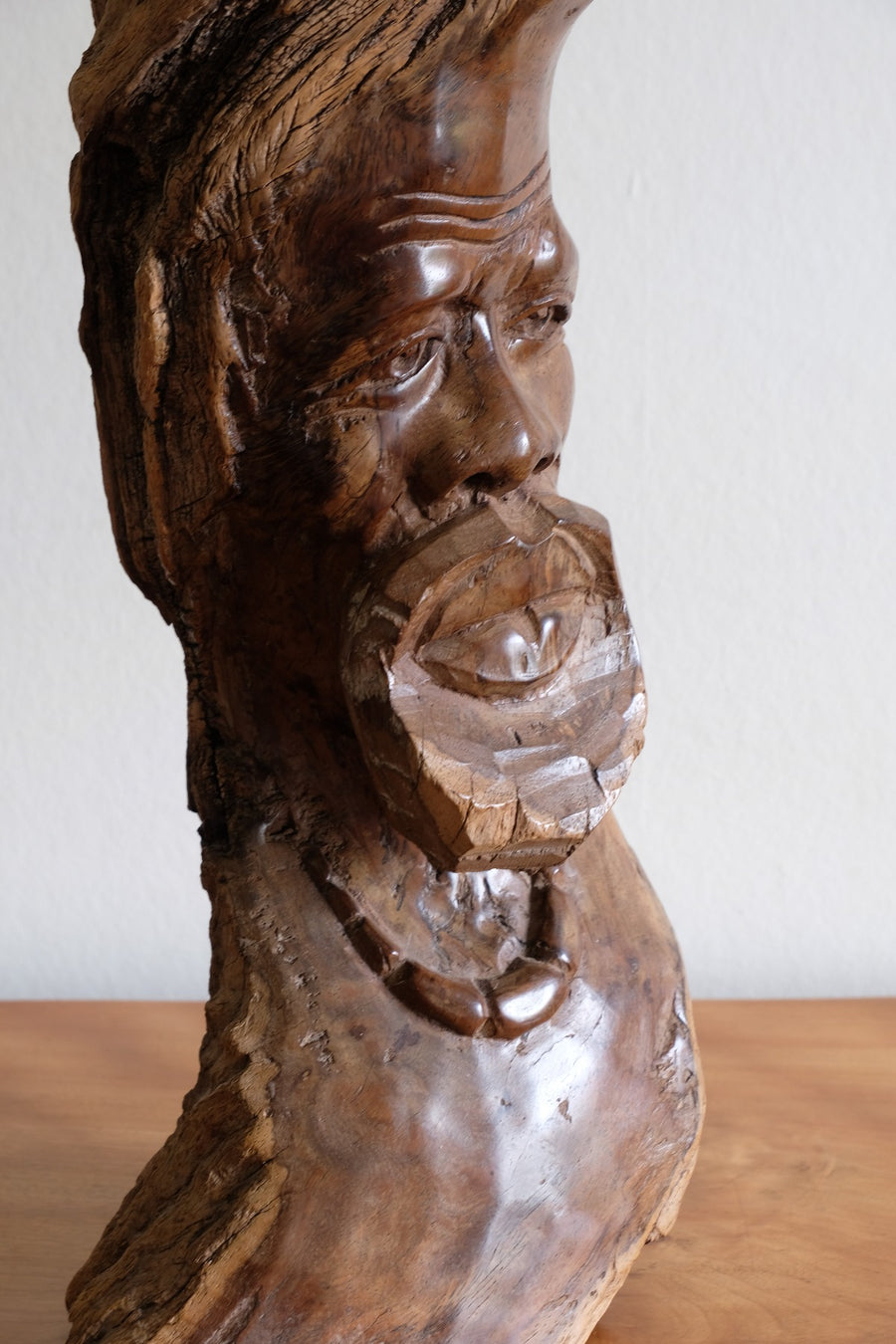 Makonde Root Wood Bust – Tribal Elder Portrait Sculpture