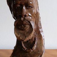 Makonde Root Wood Bust – Tribal Elder Portrait Sculpture