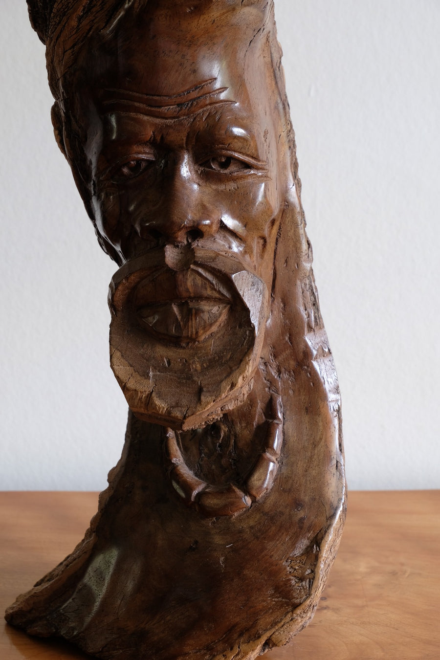 Makonde Root Wood Bust – Tribal Elder Portrait Sculpture