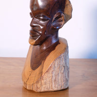 Hand-Carved Makonde Wood Bust – East African Tribal Sculpture