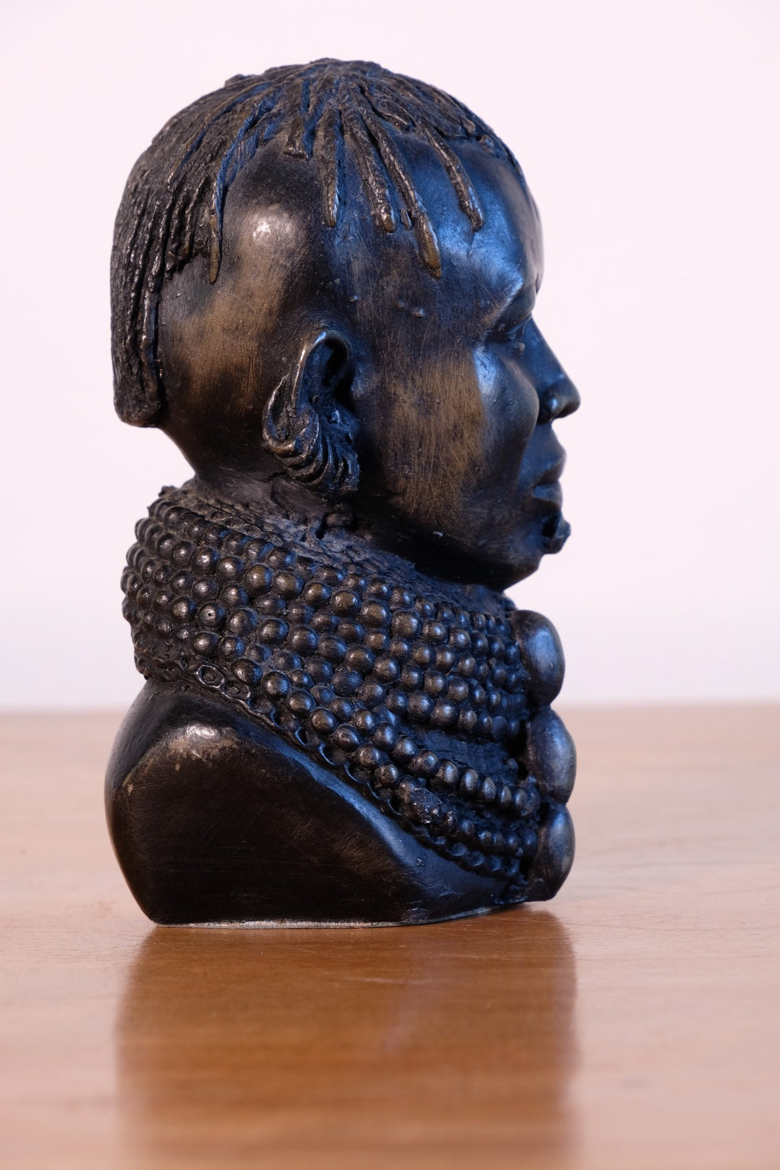 profile view african portrait bust