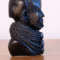 profile view african portrait bust