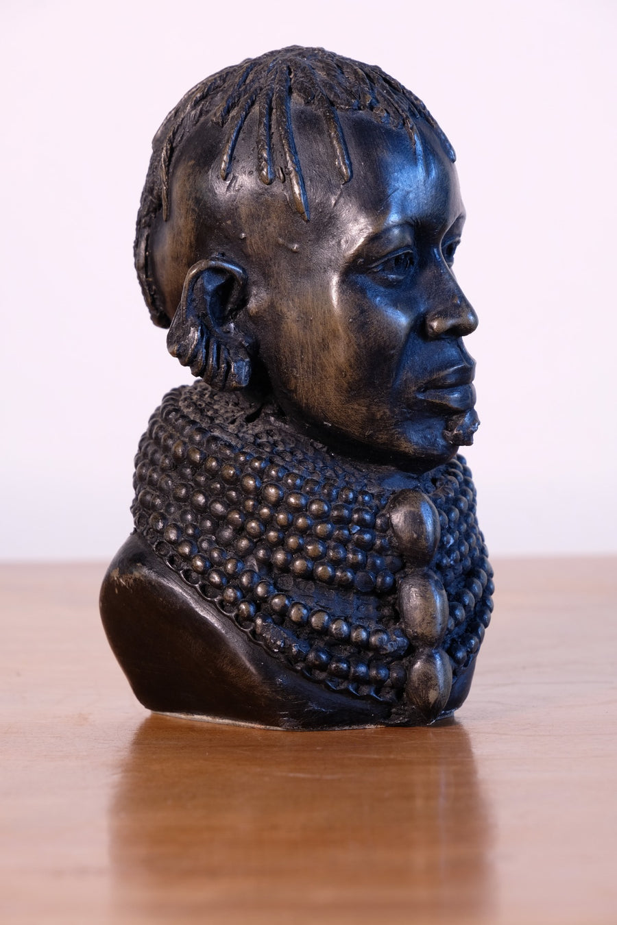 profile view african portrait bust