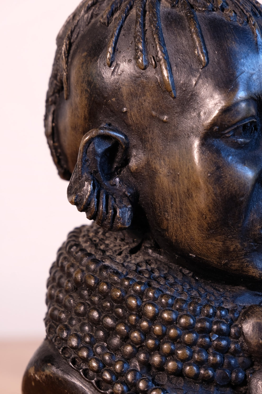 african tribal portrait bust sculpture detailed beading