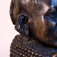 african tribal portrait bust sculpture detailed beading