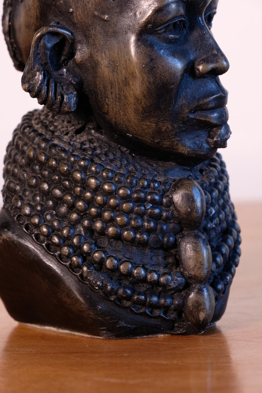 decorative african bust with expressive detail