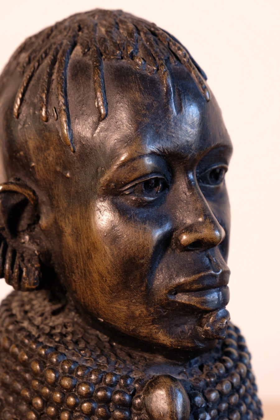 decorative african bust with expressive detail
