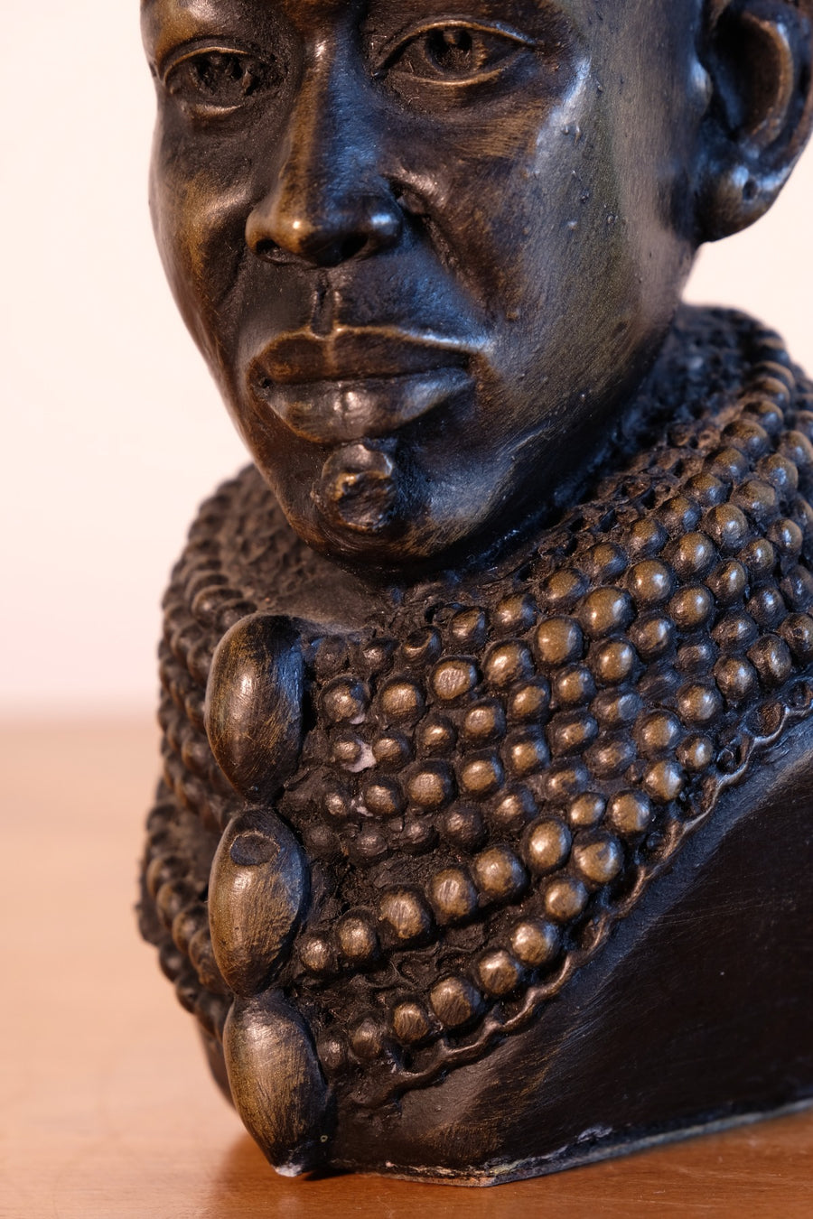 decorative african bust with expressive detail