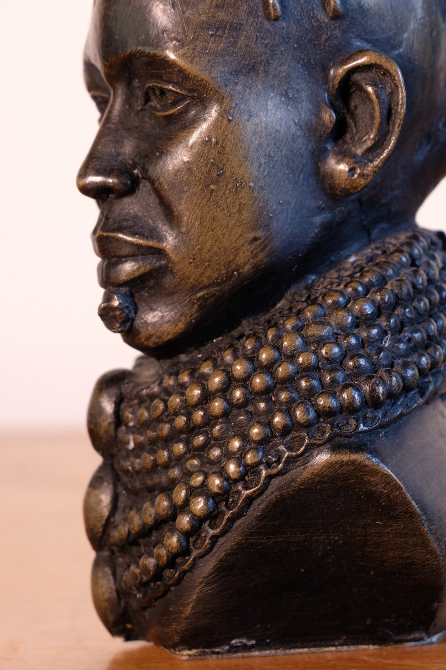 profile view african portrait bust