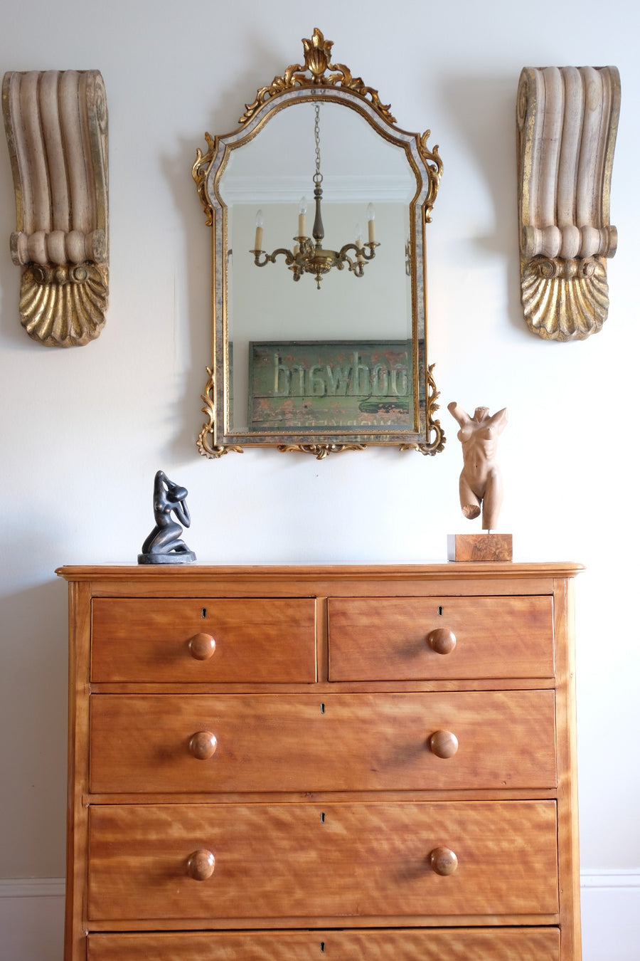 Victorian Scottish Satin Birch Chest Of Drawers With Plinth Drawer