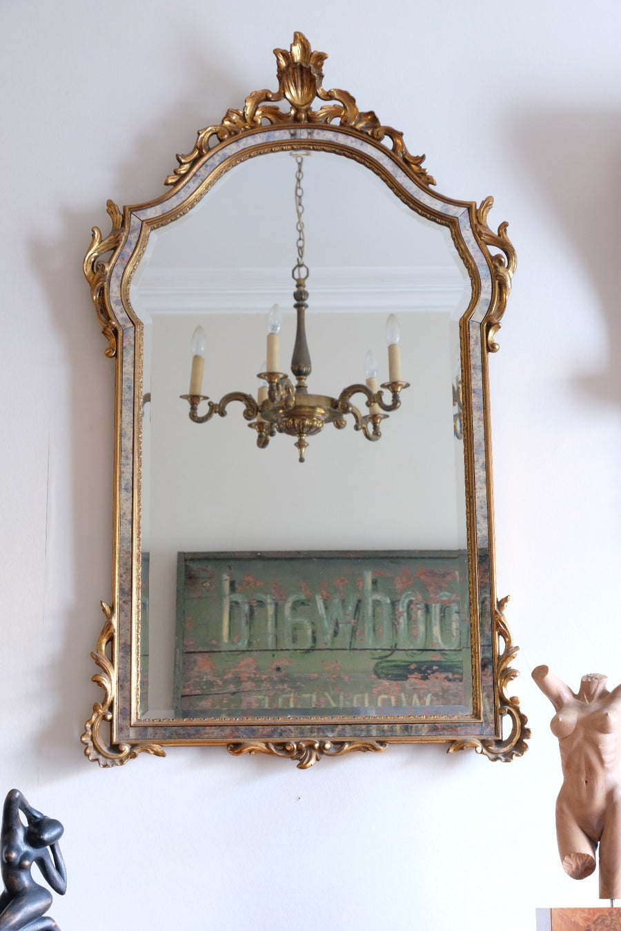 Italian Baroque Giltwood Wall Mirror 1957