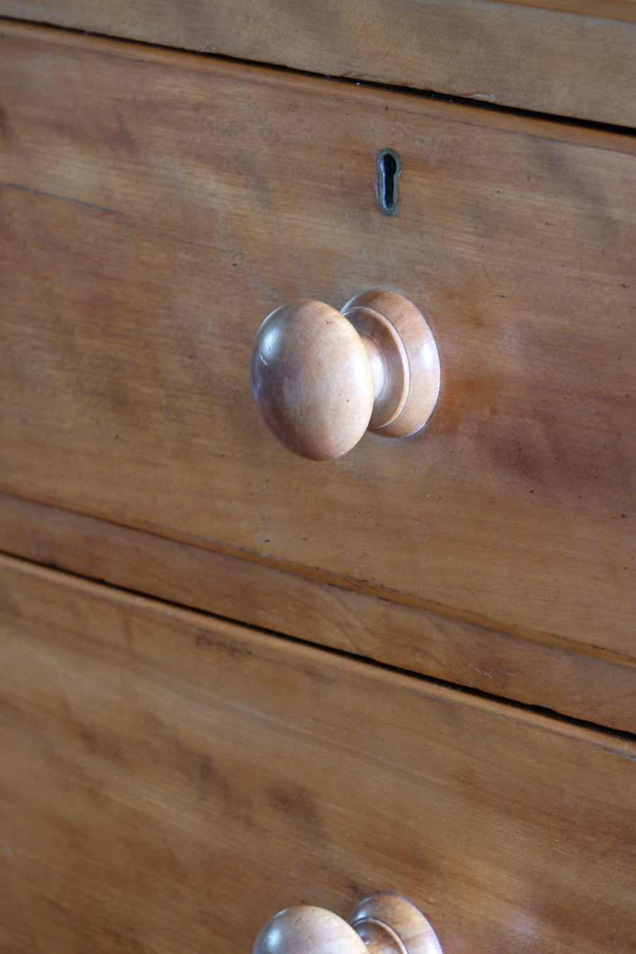 Victorian Scottish Satin Birch Chest Of Drawers With Plinth Drawer