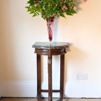 Mahogany & Marble Serpentine Console Table