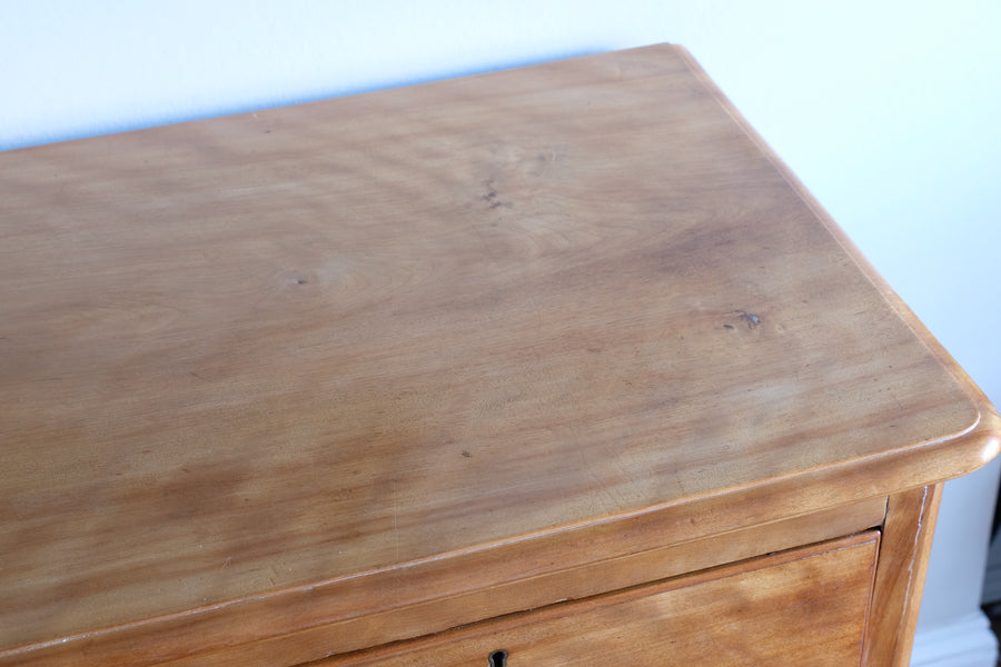Victorian Scottish Satin Birch Chest Of Drawers With Plinth Drawer