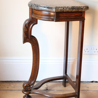 Mahogany & Marble Serpentine Console Table