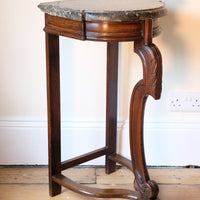 Mahogany & Marble Serpentine Console Table