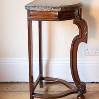 Mahogany & Marble Serpentine Console Table