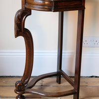 Mahogany & Marble Serpentine Console Table