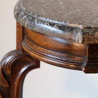 Mahogany & Marble Serpentine Console Table