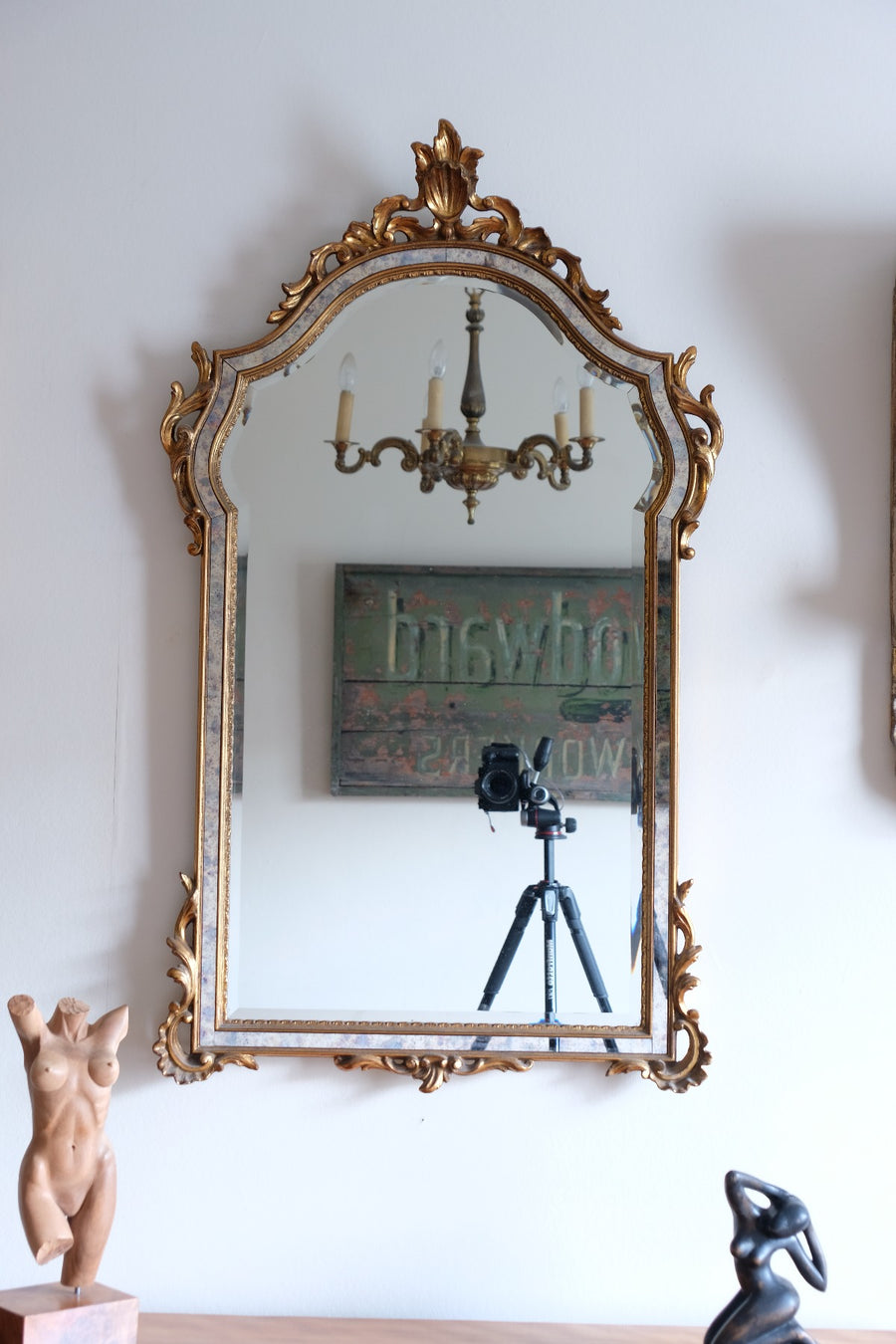 Italian Baroque Giltwood Wall Mirror 1957