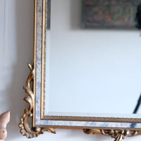 close up - Italian Baroque Giltwood Wall Mirror 1957