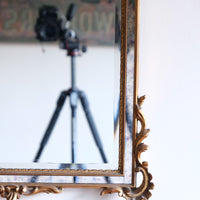 close up - Italian Baroque Giltwood Wall Mirror 1957