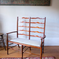 english ladder back beech bench late 19th century