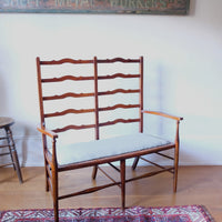 two seater beech ladder back bench